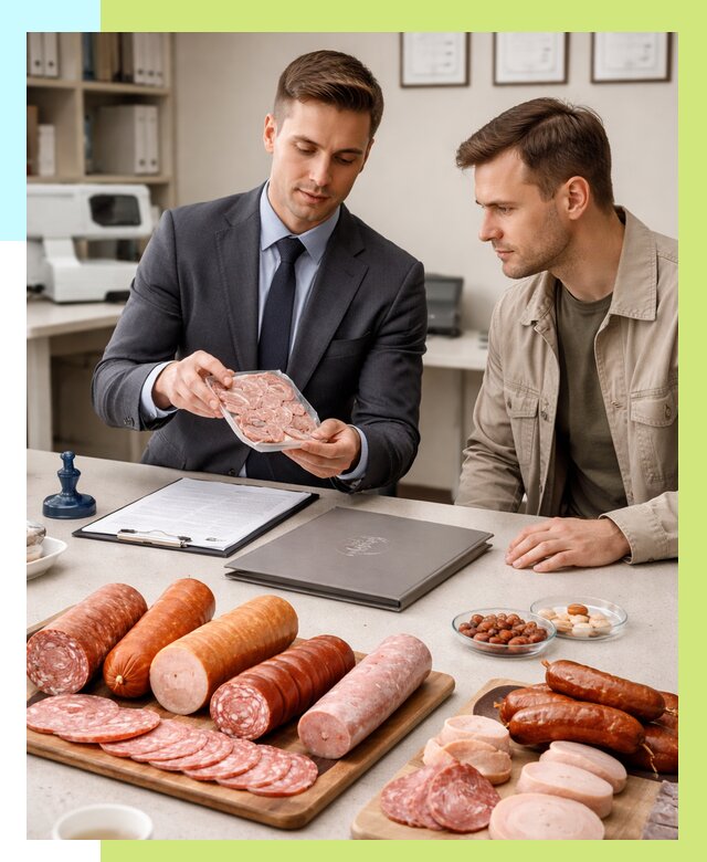 Сертификация колбасных изделий в Нягани от 7640 р. | Алешин-Нга