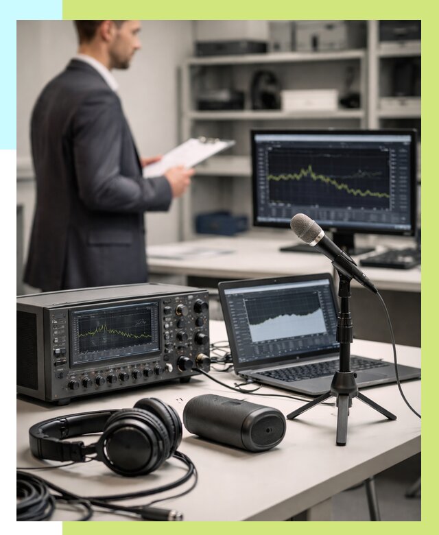 Сертификация аудиотехники в Нягани от 15279 р., Алешин-Нга